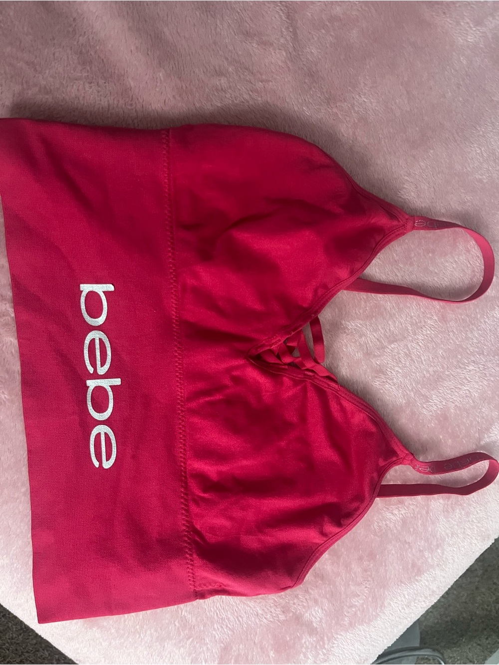 bebe Hot Pink Logo Bralette